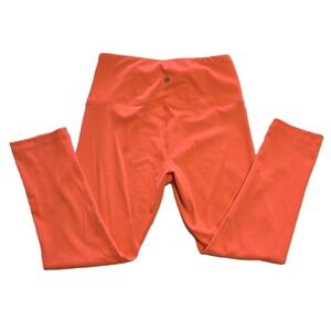 Yogalicious Women's Capri Leggings Bright Coral Athletic Yoga Workout Pants M